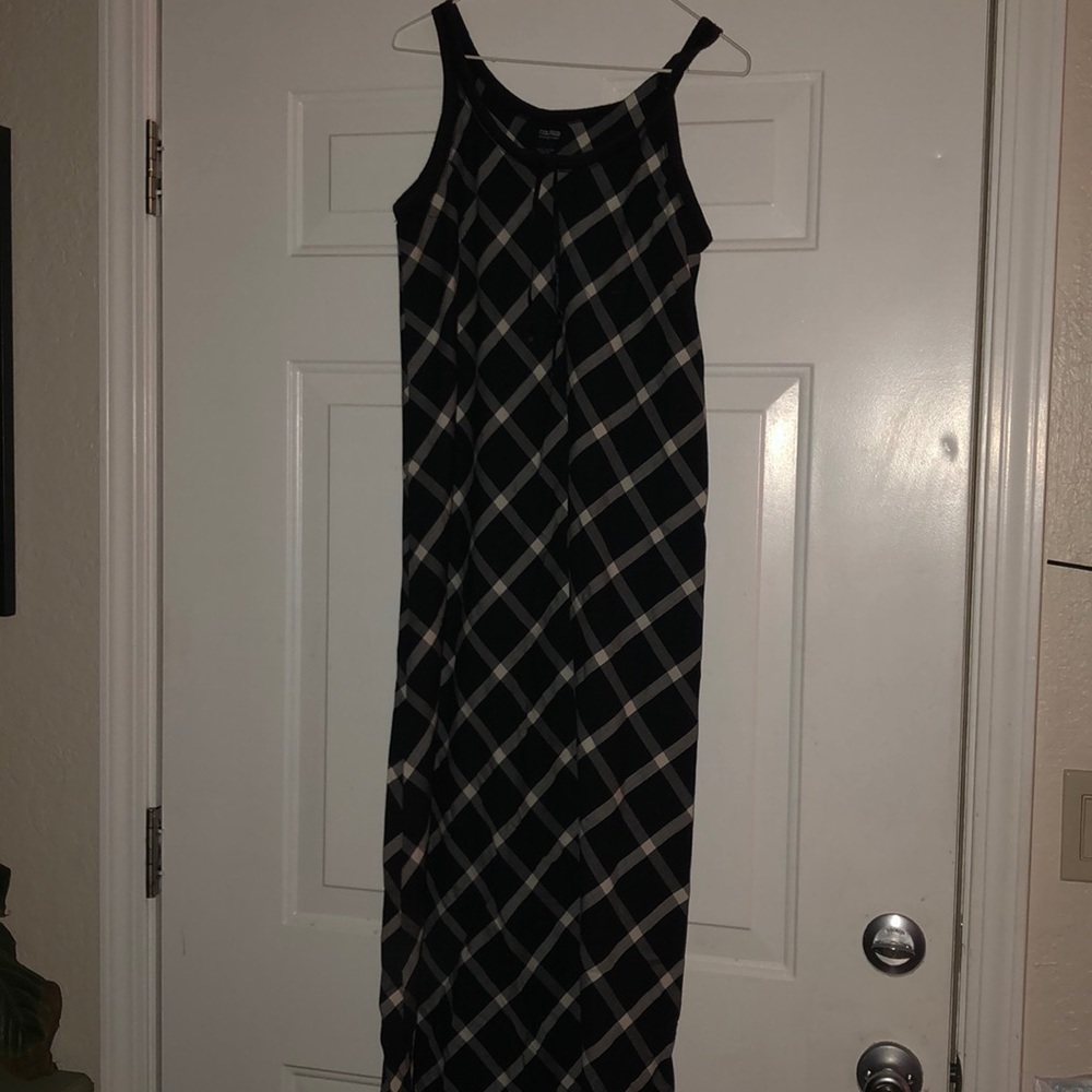 Nautica B/W plaid nightgown w/ optional belt Med